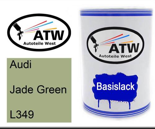 Audi, Jade Green, L349: 500ml Lackdose, von ATW Autoteile West.